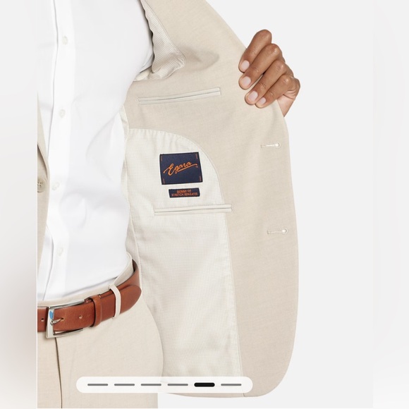 EGARA 🆕 Designer Skinny Fit Gorg Tan Suit. MSRP$400 Jacket 38 Pant W33/L34 🔥 - Picture 5 of 5